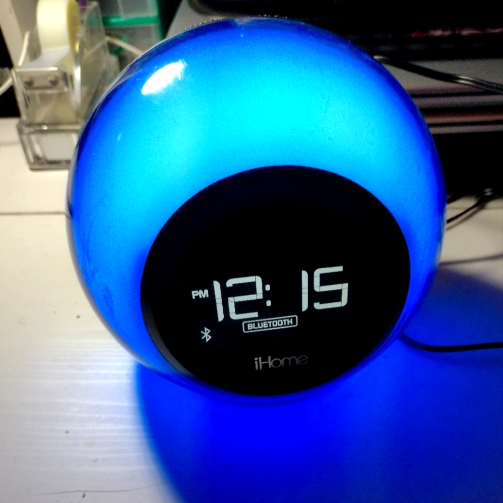 iHome Alarm Clock Radio with Bluetooth Speaker and Color Changing Lamp